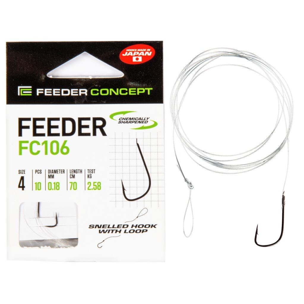 Kabliukai su pavadėliu Feeder Concept FC106 70 cm