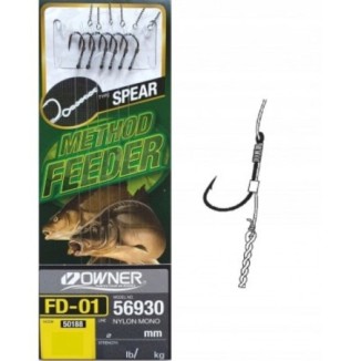 Kabliukai su pavadėliu Owner Method Feeder FD-11 Spear