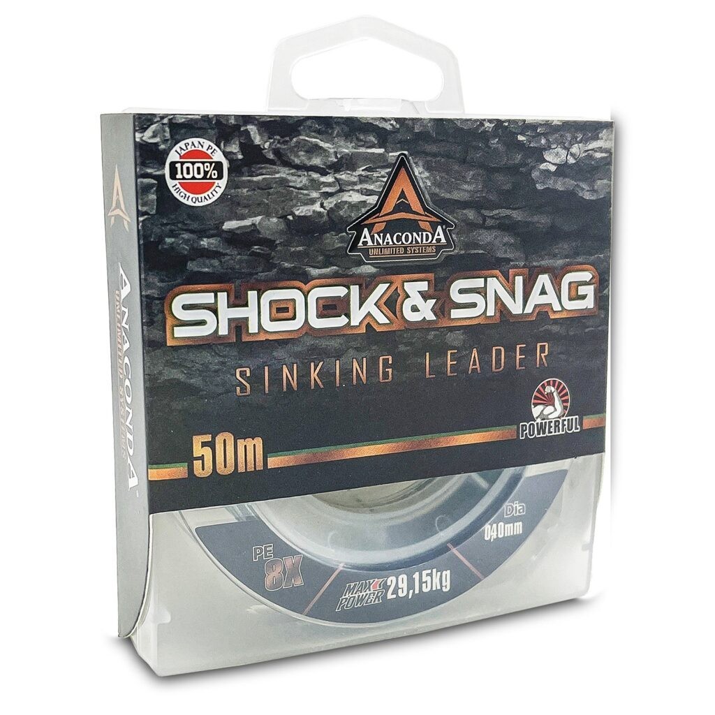 Valas pavadėliams Anaconda Sinking Shock & Snag 50m