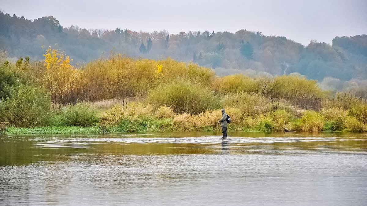 Ešerių žūklė guminukais. Tikrajam rudeniui prasidėjus