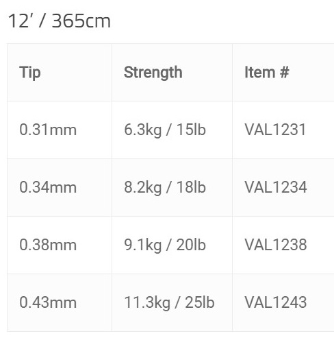 Pavadėlis muselinis Vision Ace Leader 12' 0.31mm