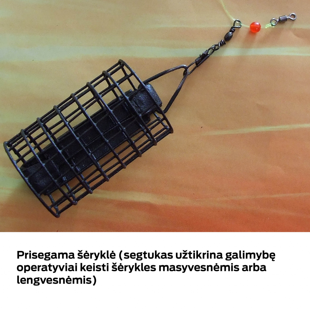 Prisegama šėryklė (segtukas užtikrina galimybę operatyviai keisti šėrykles masyvesnėmis arba lengvesnėmis) Sistemos montavimas