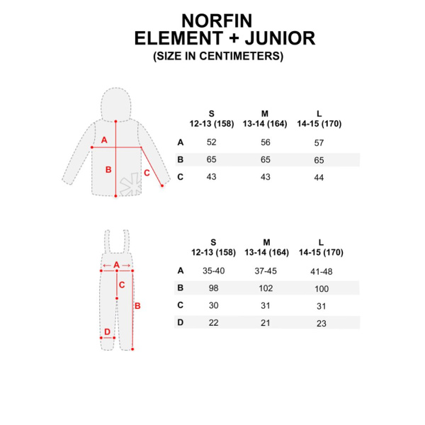 Kostiumas žieminis Norfin Element + Junior