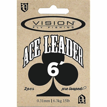 Pavadėlis muselinis Vision Ace Leader 6' 0.38mm