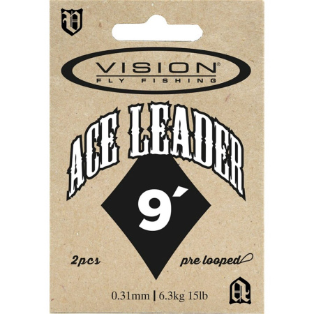 Pavadėlis muselinis Vision Ace Leader 9' 0.34mm