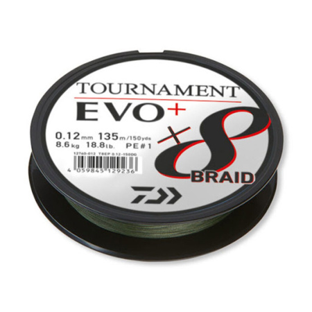 Valas pintas Daiwa Tournament X8 Evo+ 0.18mm 15.8kg 135m