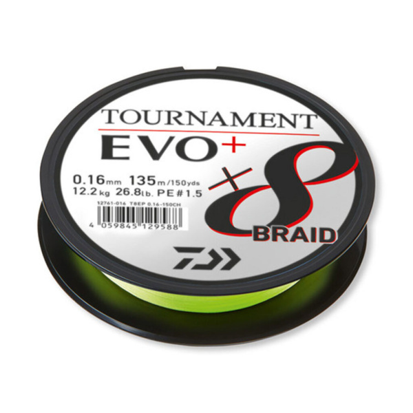 Valas pintas Daiwa Tournament X8 Evo+ 135m Chartreuse