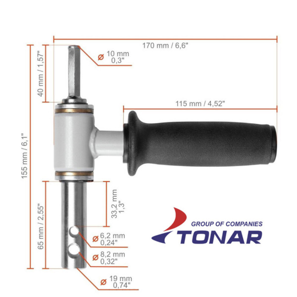 Adapteris ledo grąžtui Tonar