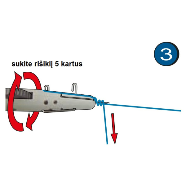 Įrankis kabliukų rišimui Stonfo