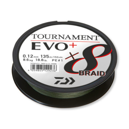 Valas pintas Daiwa Tournament X8 Evo+ 0.16mm 12.2kg 135m