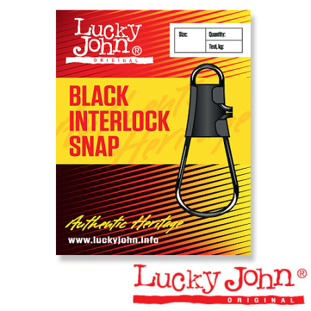 Karabinas Lucky John Black Interlock Snap